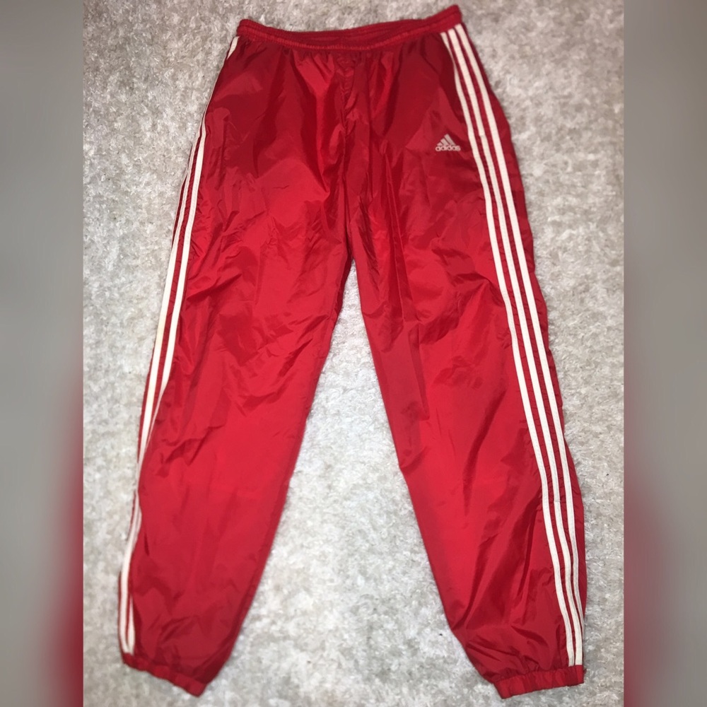 Adidas retro vintage Red Windbreaker Track Pants